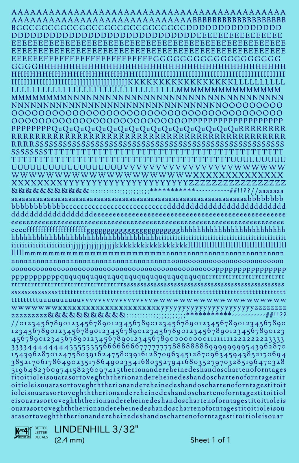 Lindenhill Letter Number Alphabet