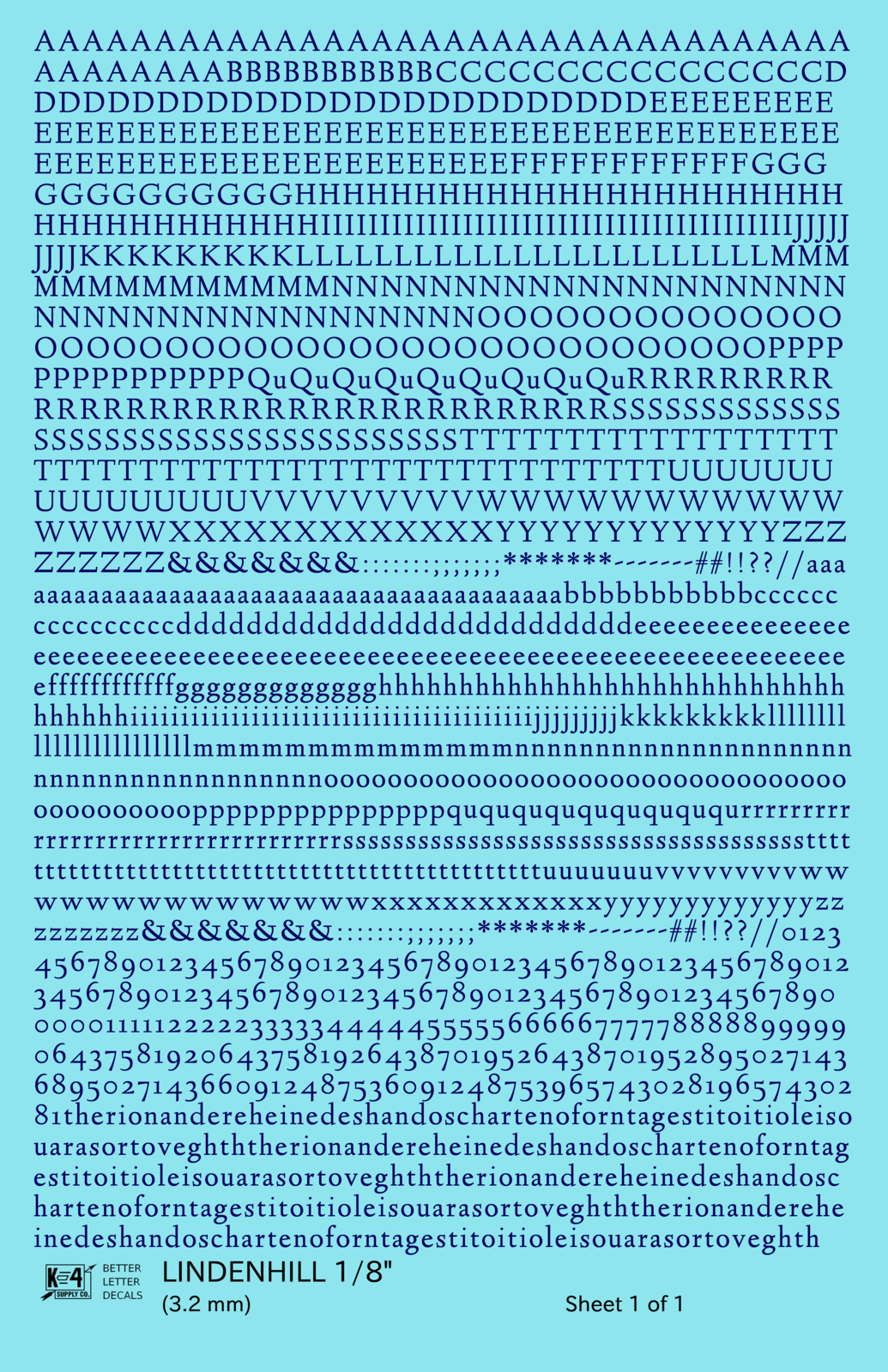 Lindenhill Letter Number Alphabet