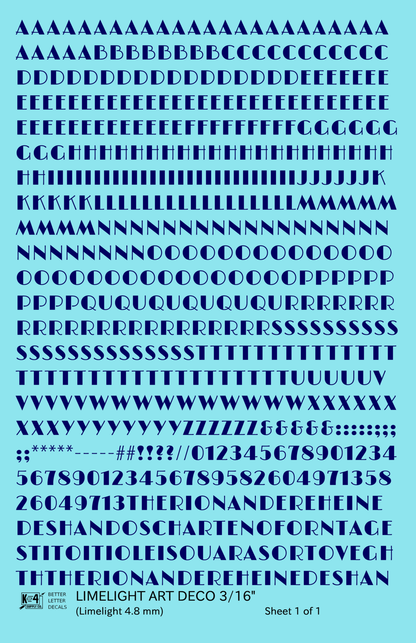 Limelight Art Deco Letter Number Alphabet