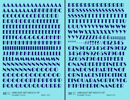 Limelight Art Deco Letter Number Alphabet