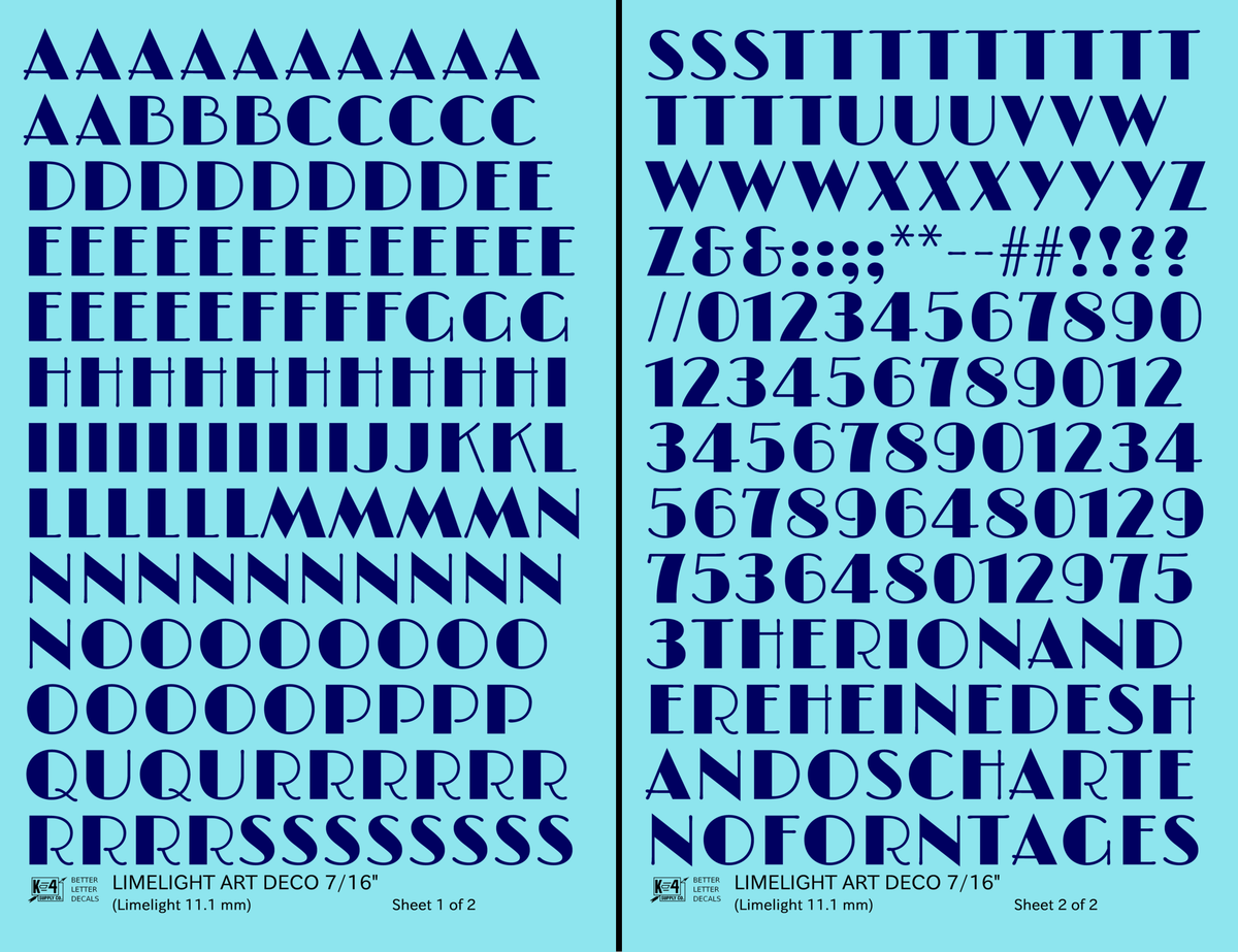 Limelight Art Deco Letter Number Alphabet