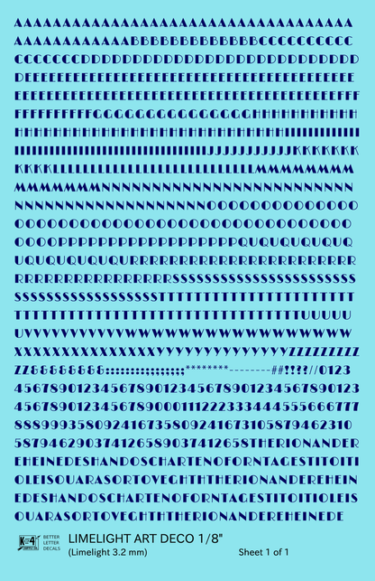 Limelight Art Deco Letter Number Alphabet