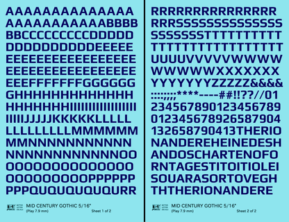 Mid Century Gothic Letter Number Alphabet