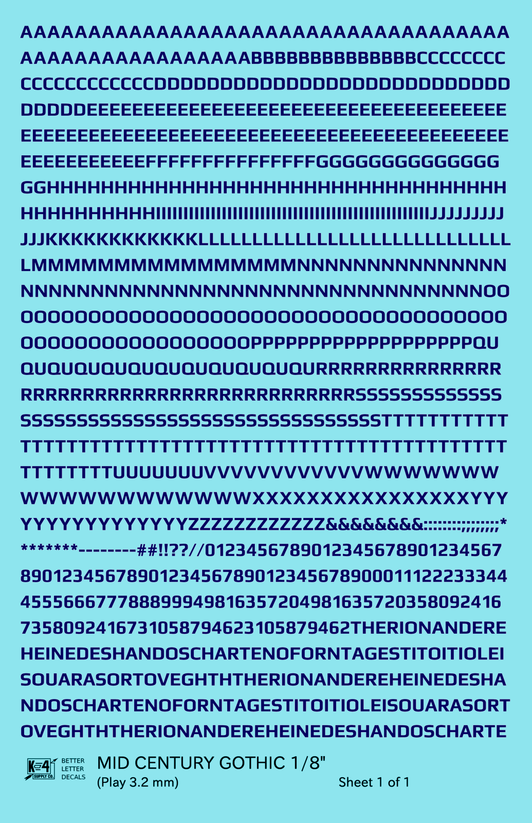 Mid Century Gothic Letter Number Alphabet