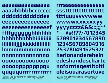 Lowercase Mid Century Gothic Letter Alphabet