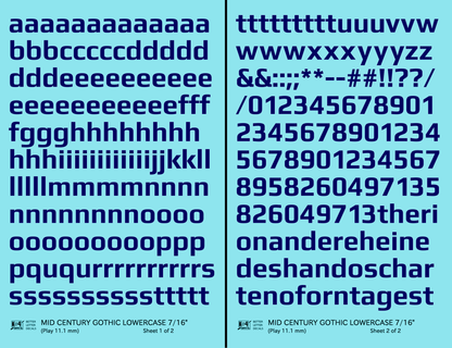 Lowercase Mid Century Gothic Letter Alphabet