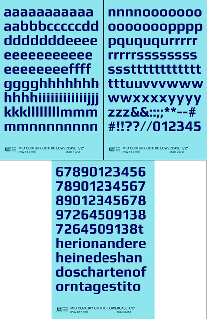 Lowercase Mid Century Gothic Letter Alphabet