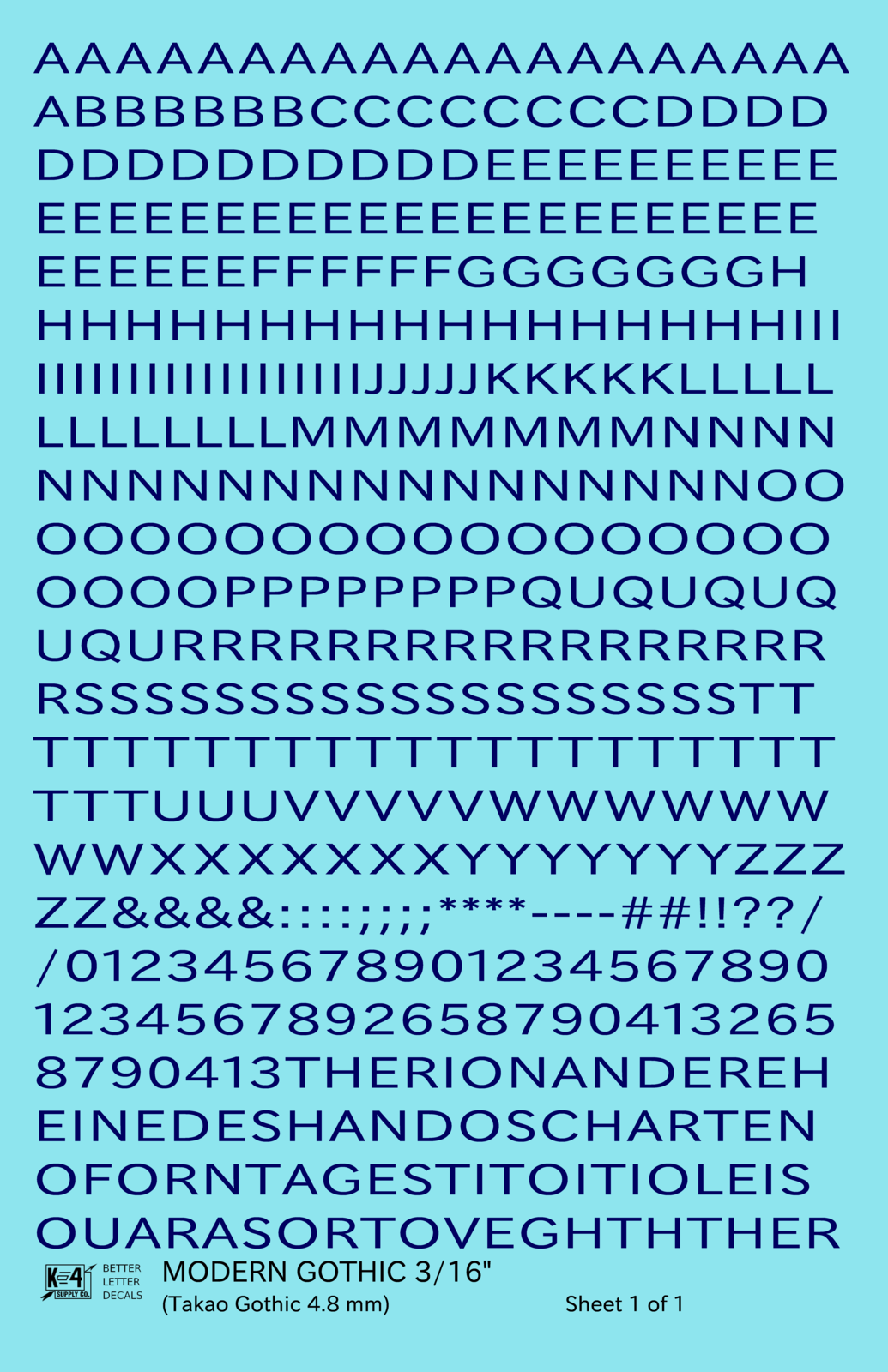 Modern Gothic Letter Number Alphabet