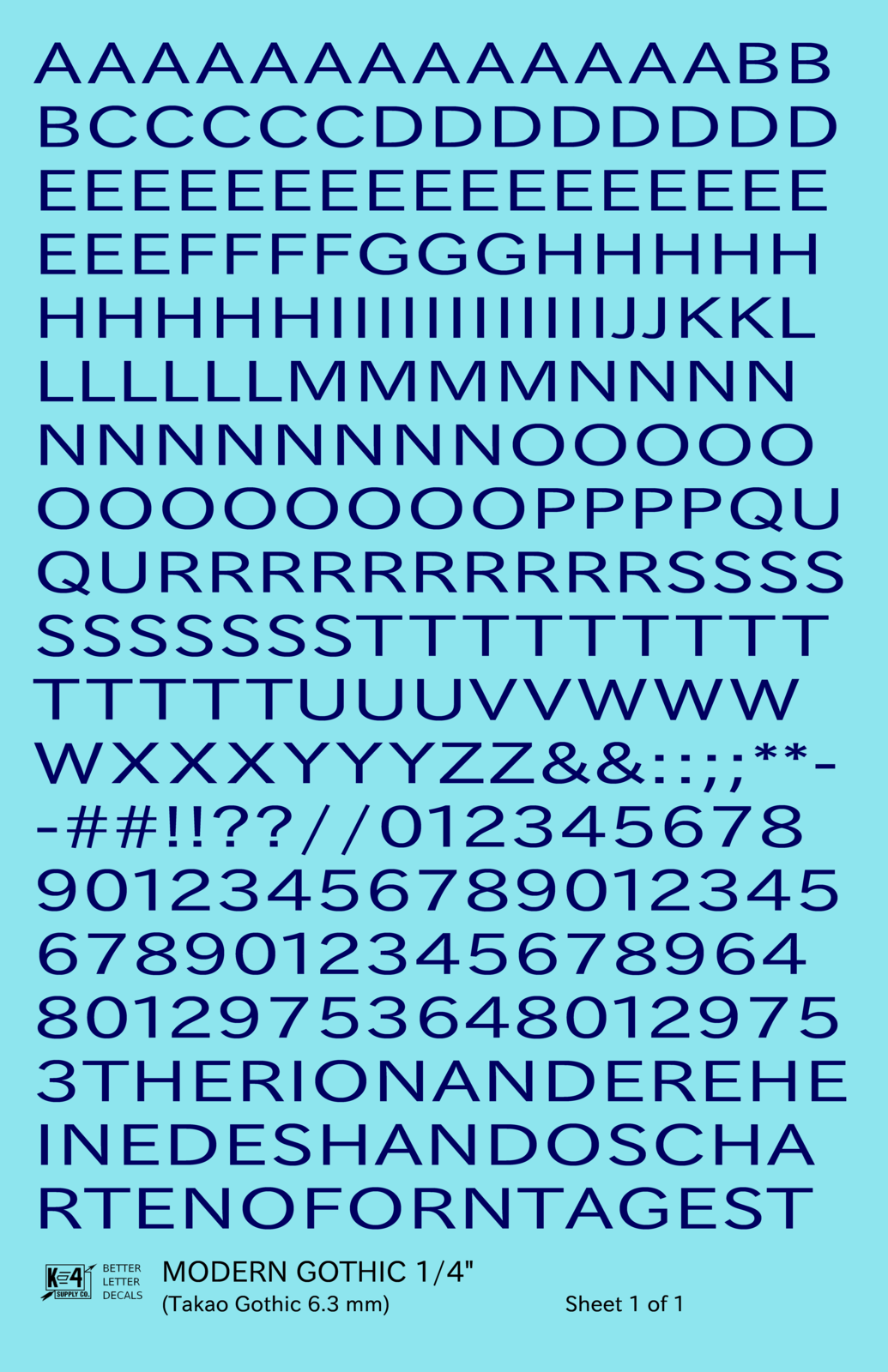 Modern Gothic Letter Number Alphabet