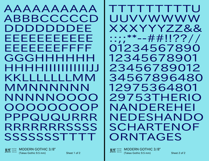 Modern Gothic Letter Number Alphabet