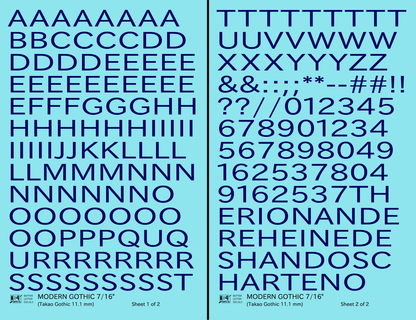 Modern Gothic Letter Number Alphabet