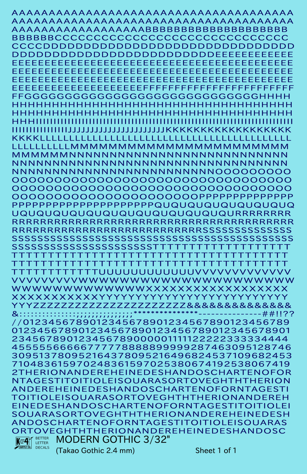 Modern Gothic Letter Number Alphabet
