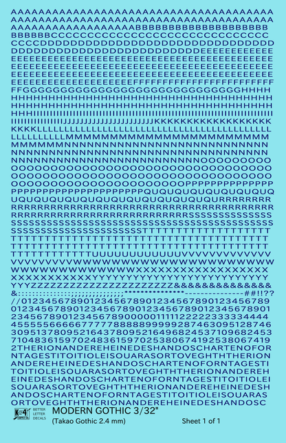 Modern Gothic Letter Number Alphabet