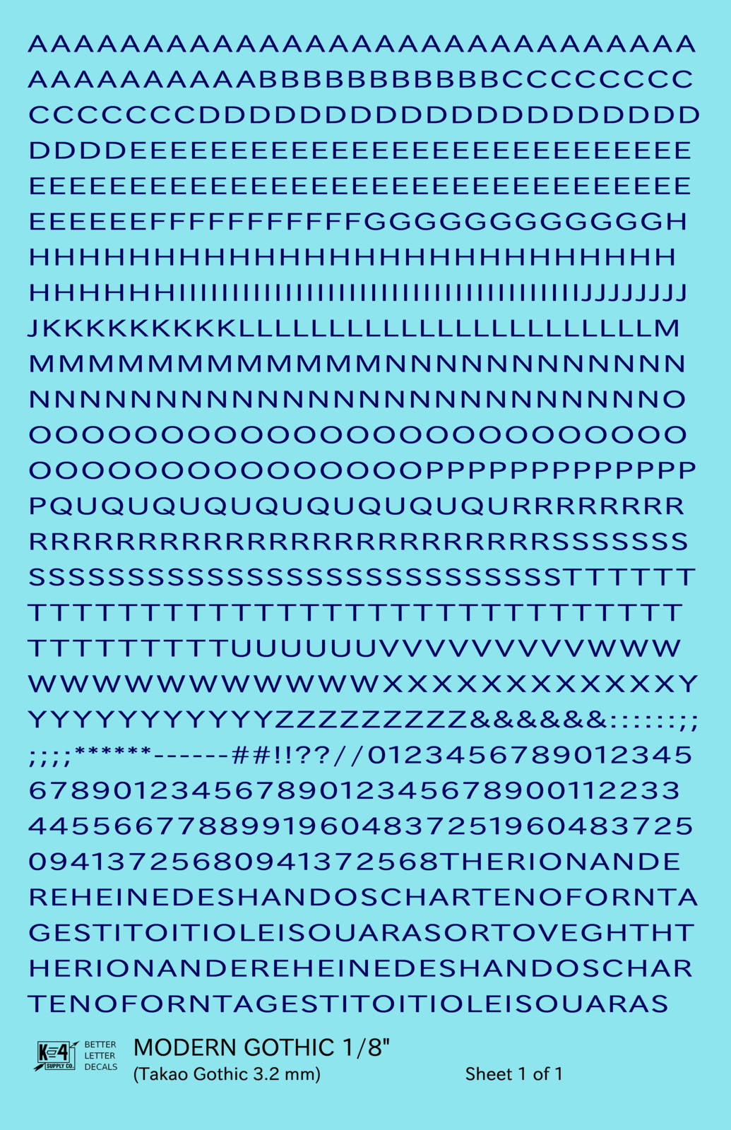 Modern Gothic Letter Number Alphabet