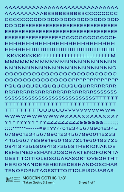 Modern Gothic Letter Number Alphabet