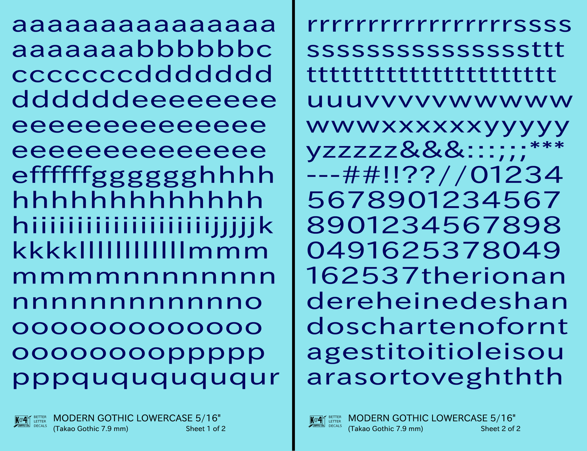 Lowercase Modern Gothic Letter Number Alphabet