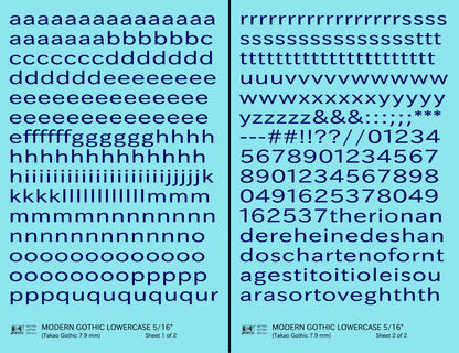 Lowercase Modern Gothic Letter Number Alphabet
