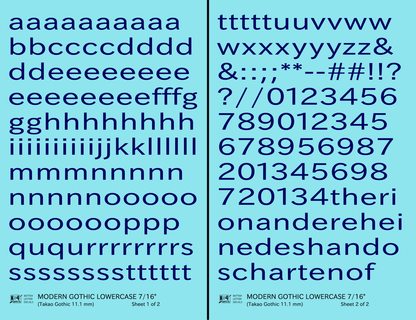 Lowercase Modern Gothic Letter Number Alphabet