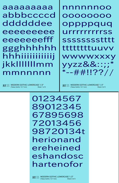 Lowercase Modern Gothic Letter Number Alphabet