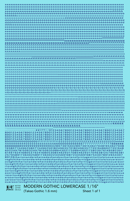 Lowercase Modern Gothic Letter Number Alphabet