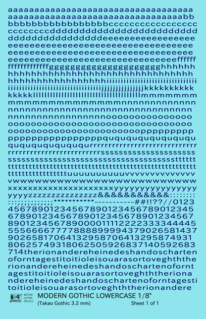 Lowercase Modern Gothic Letter Number Alphabet