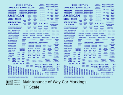 Maintenance Of Way (MOW) Data and Markings