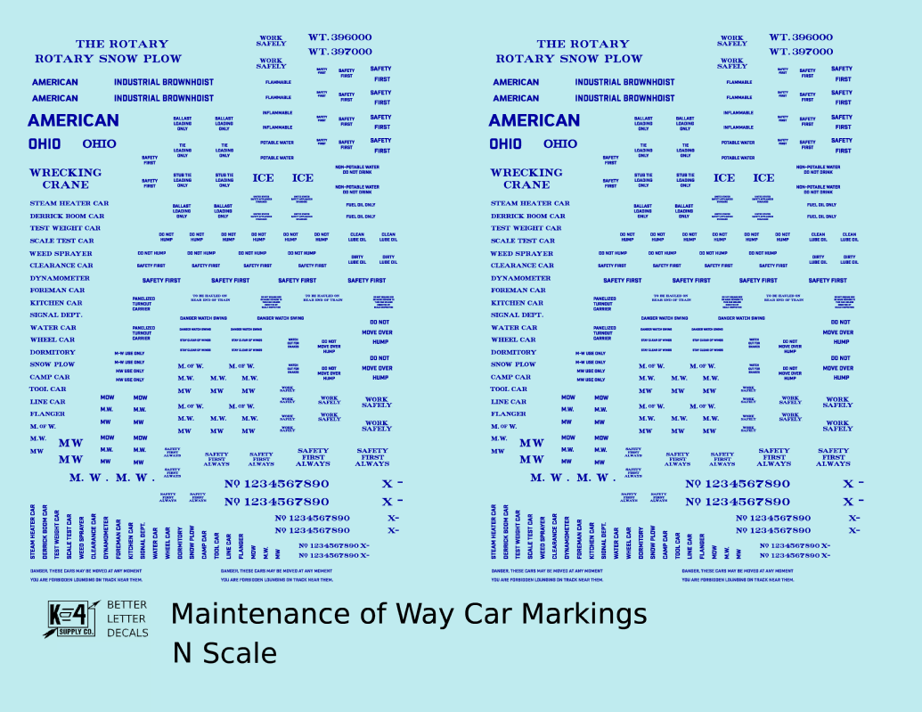 Maintenance Of Way (MOW) Data and Markings