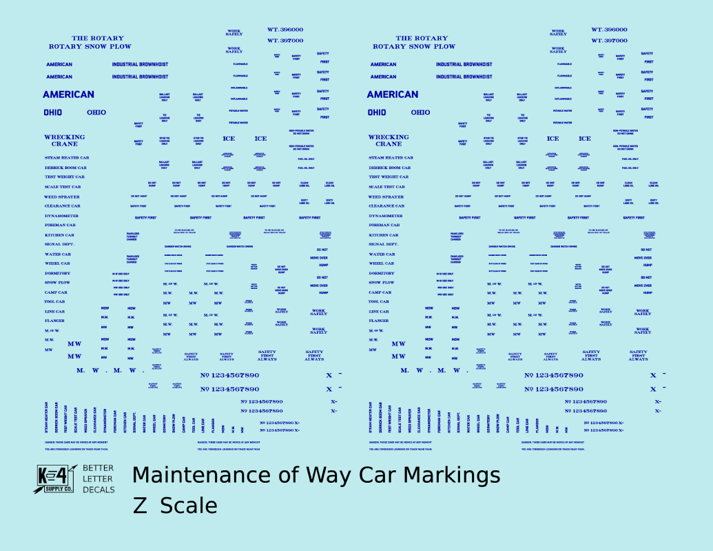 Maintenance Of Way (MOW) Data and Markings