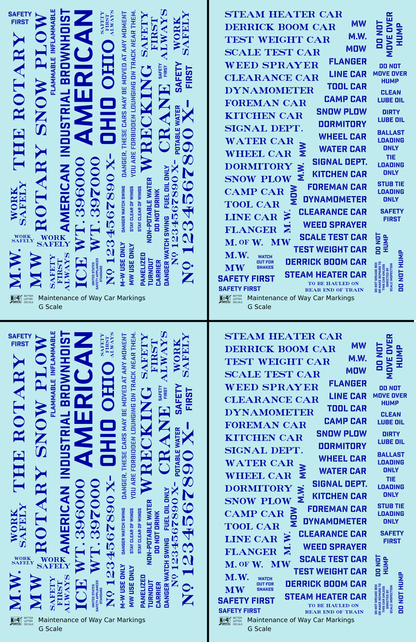 Maintenance Of Way (MOW) Data and Markings