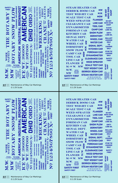 Maintenance Of Way (MOW) Data and Markings