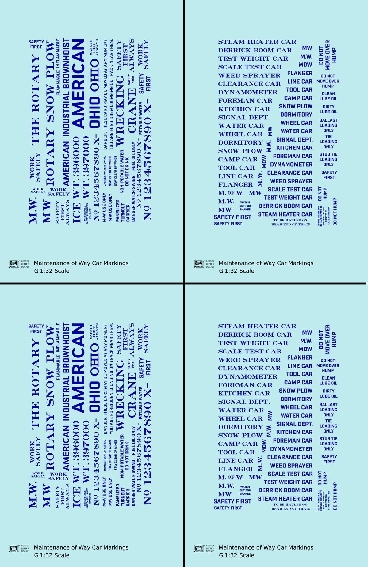 Maintenance Of Way (MOW) Data and Markings