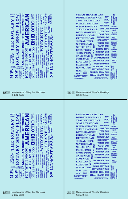 Maintenance Of Way (MOW) Data and Markings
