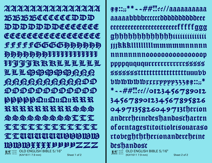 Old English Bible Letter Number Alphabet