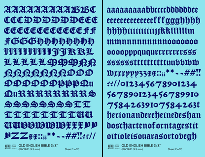 Old English Bible Letter Number Alphabet