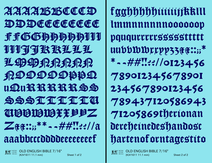 Old English Bible Letter Number Alphabet