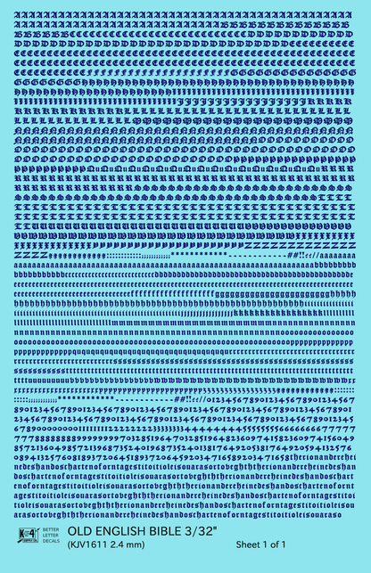 Old English Bible Letter Number Alphabet