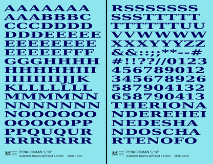 Penn Roman Letter Number Alphabet