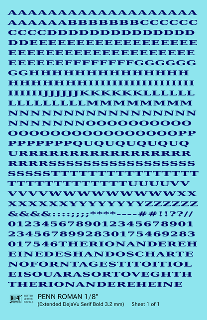 Penn Roman Letter Number Alphabet