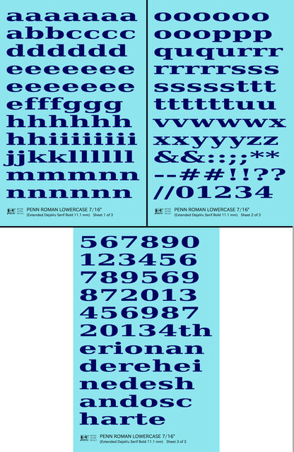 Lowercase Penn Roman Letter Number Alphabet