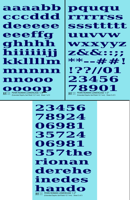 Lowercase Penn Roman Letter Number Alphabet