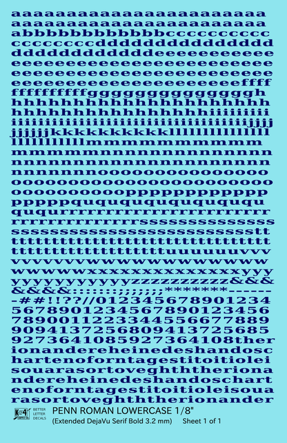 Lowercase Penn Roman Letter Number Alphabet