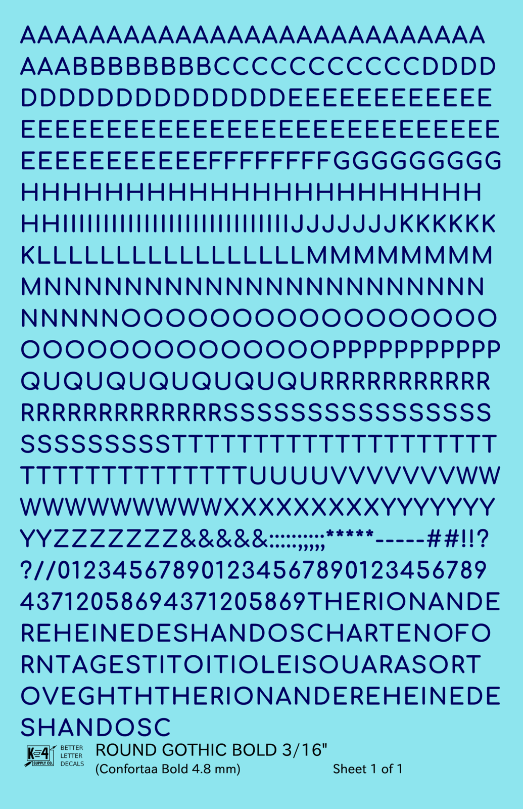 Round Modern Gothic Bold Letter Number Alphabet