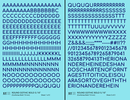 Round Modern Gothic Bold Letter Number Alphabet