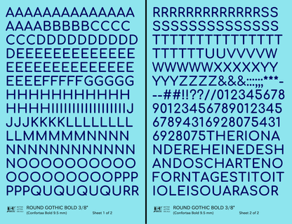 Round Modern Gothic Bold Letter Number Alphabet