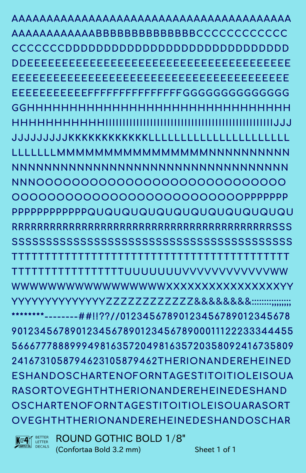 Round Modern Gothic Bold Letter Number Alphabet