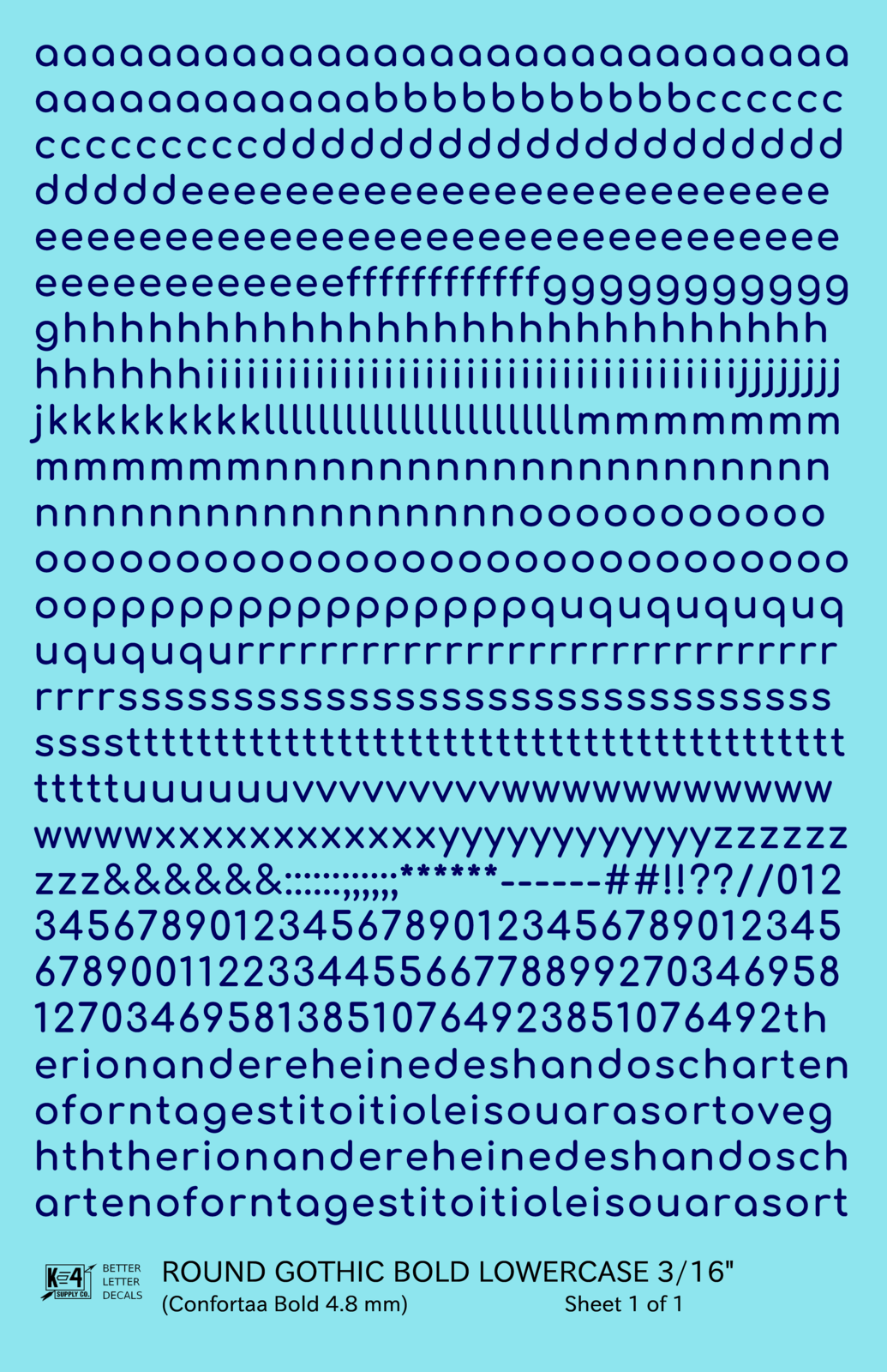 Lowercase Round Modern Gothic Bold Letter