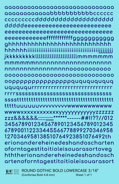 Lowercase Round Modern Gothic Bold Letter
