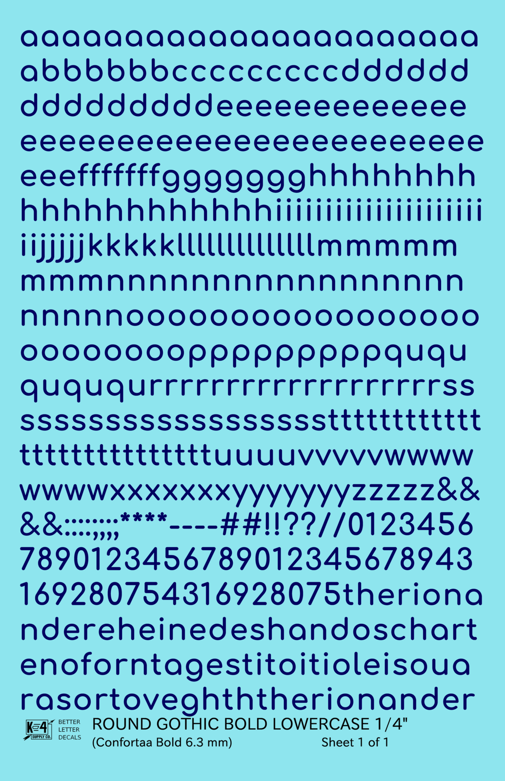 Lowercase Round Modern Gothic Bold Letter