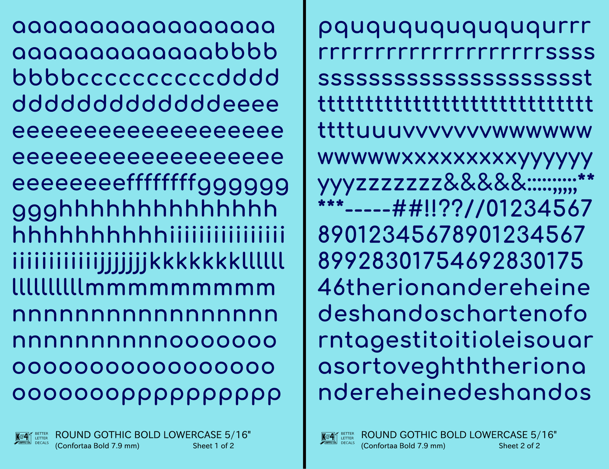 Lowercase Round Modern Gothic Bold Letter