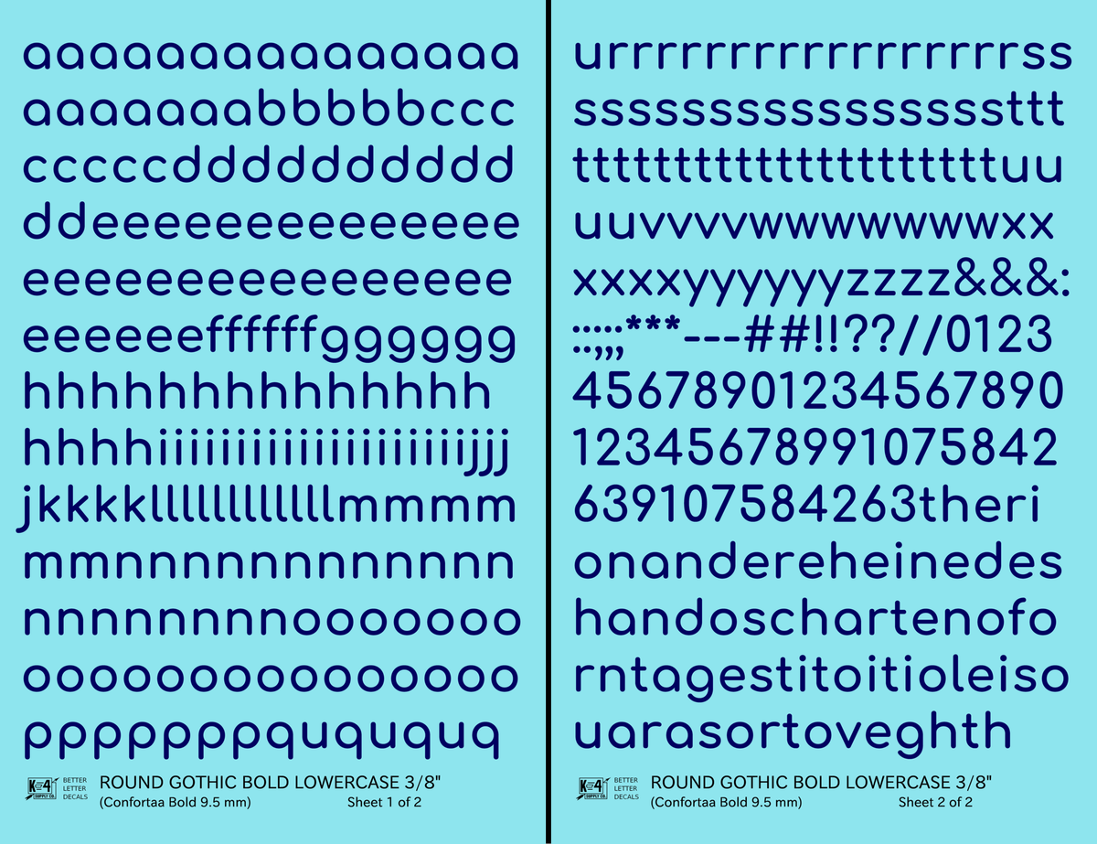 Lowercase Round Modern Gothic Bold Letter